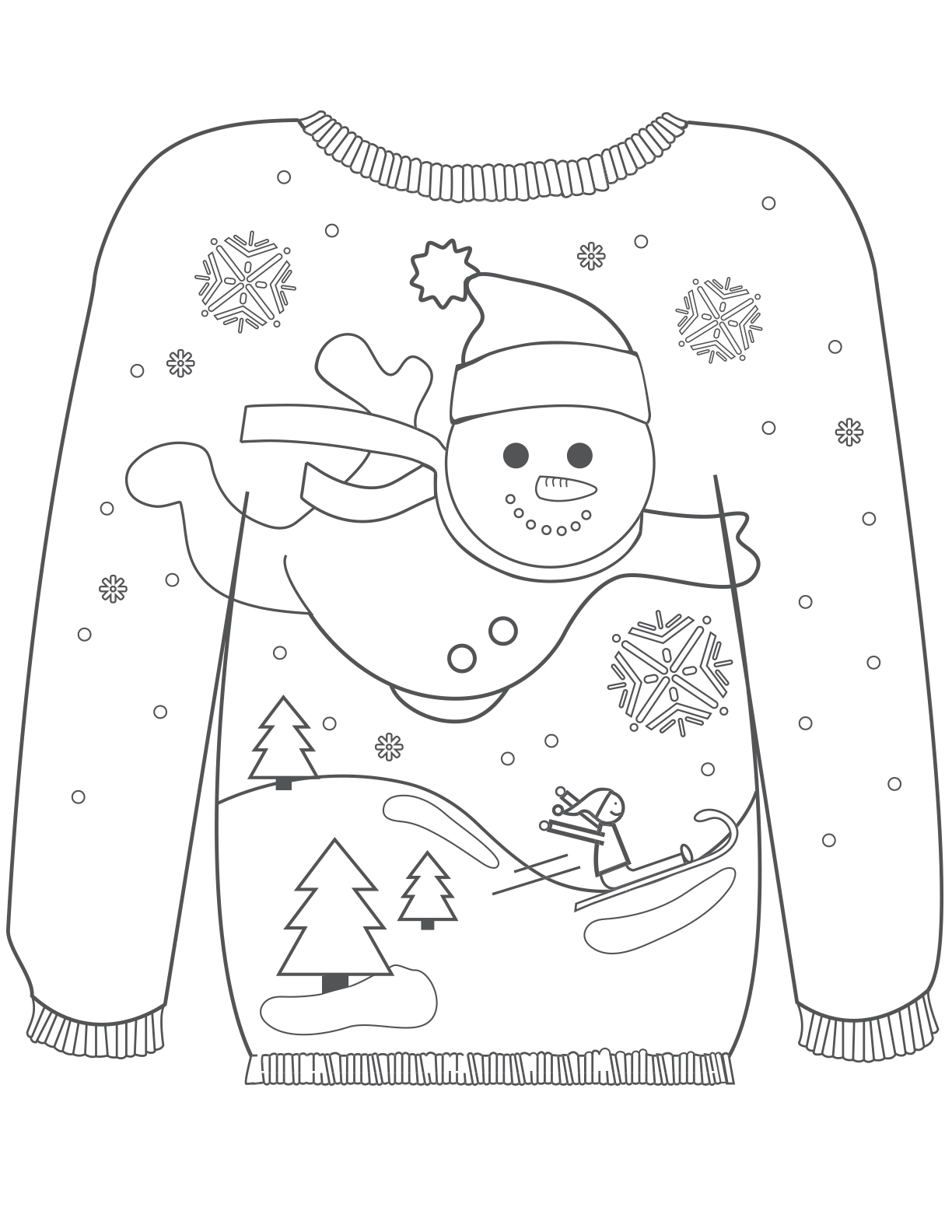 16 Ugly Christmas Sweater Colouring Pages - Mum In The Madhouse