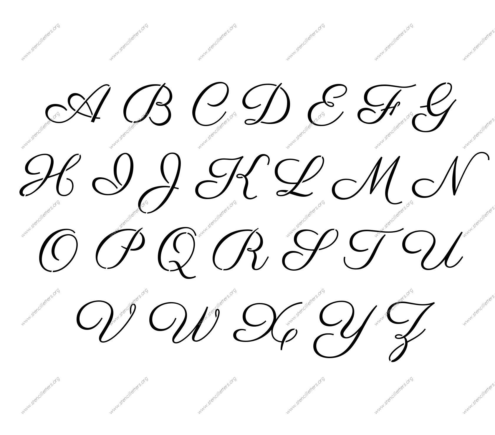 Cursive Letter Printable Stencil