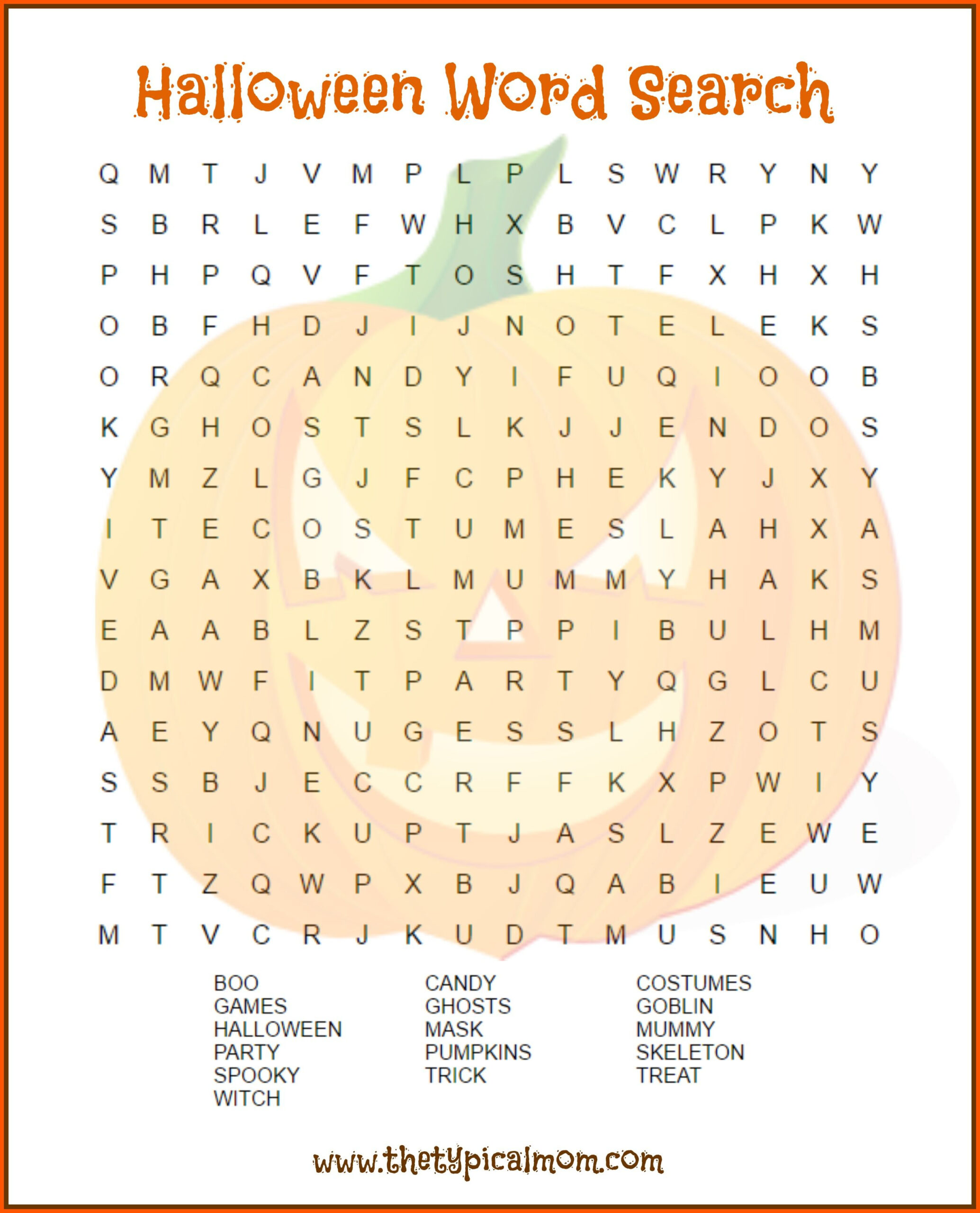 2 Free Halloween Word Search Printable Pages | Halloween