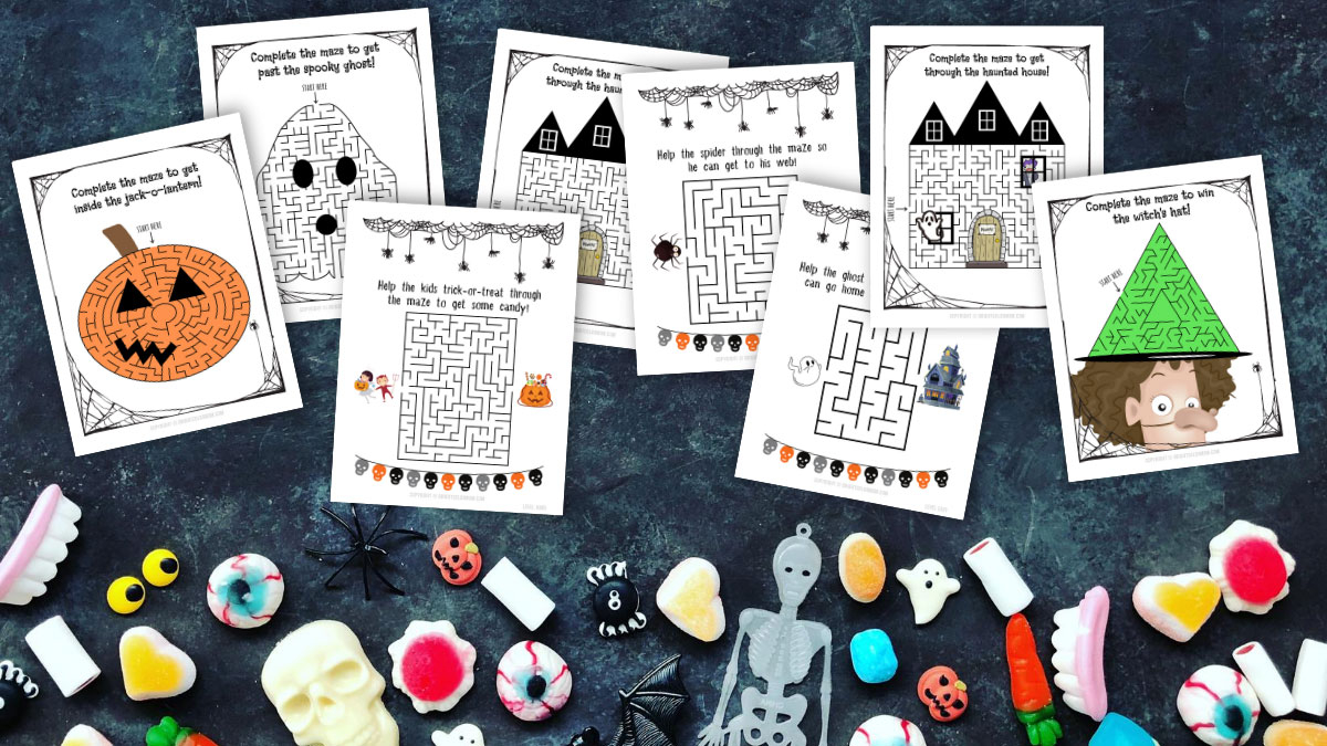 25 Not-So-Scary Halloween Maze Printable Worksheets For Kids