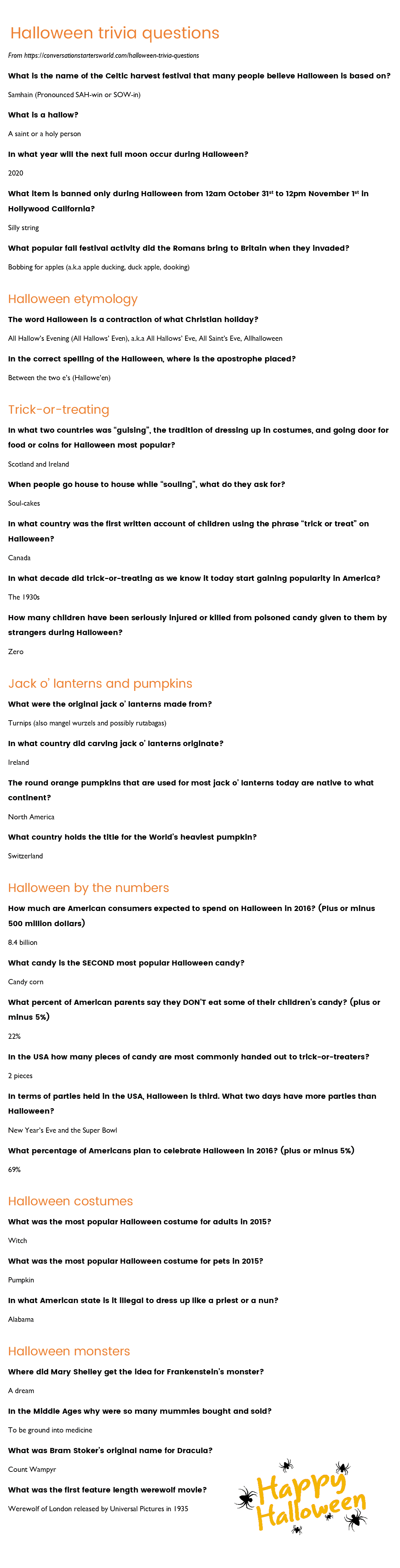 29 Challenging Halloween Trivia Questions - How Many Can You