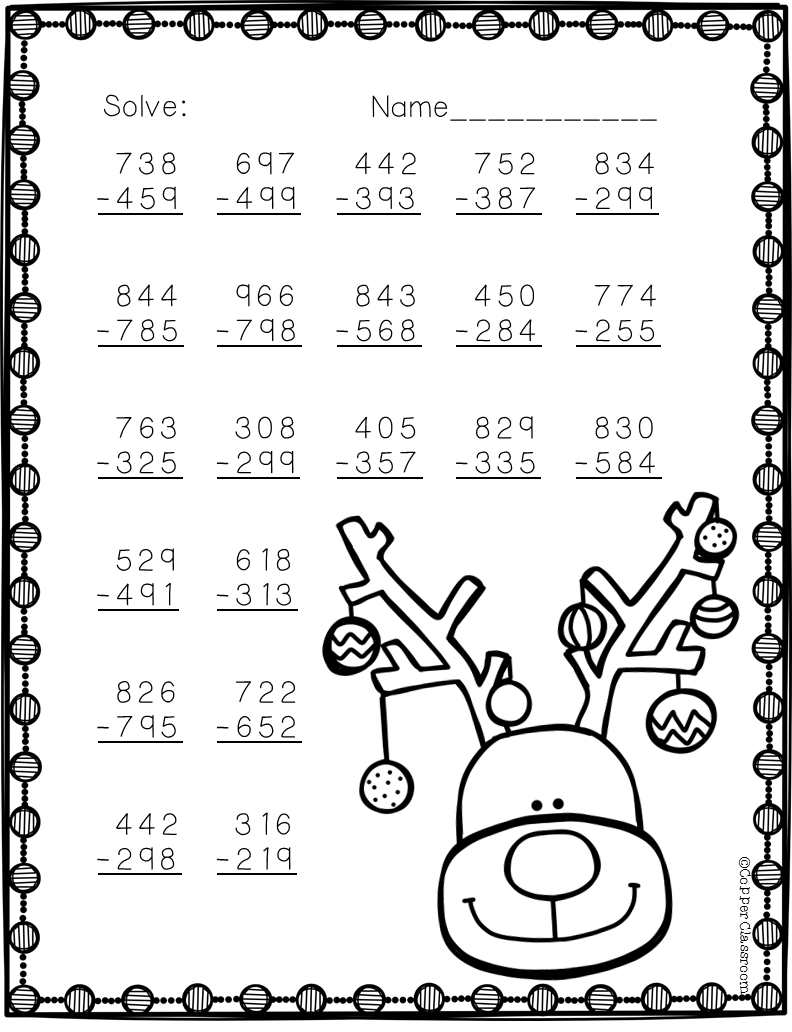 3 And 4 Digit Addition Christmas Worksheet | Gmkxeh