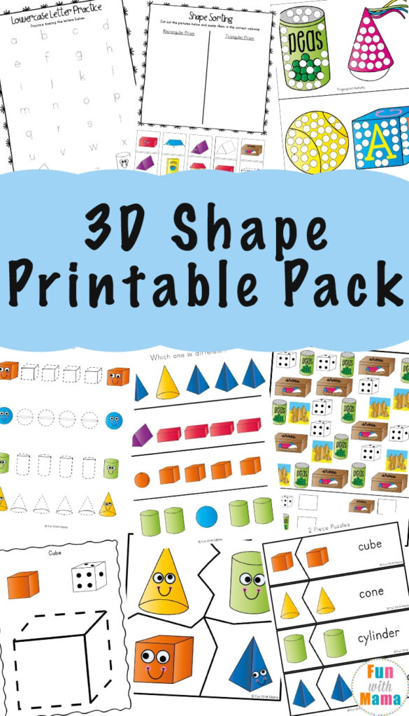 3D Shape Worksheets   Fun With Mama