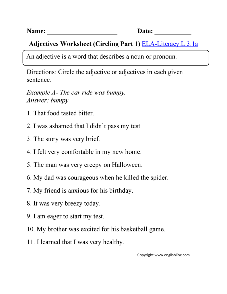 3Rd Grade Common Core | Language Worksheets