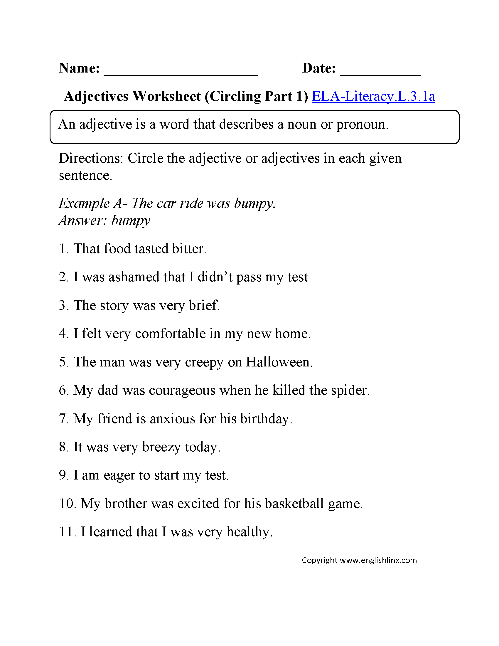 3Rd Grade Common Core | Language Worksheets