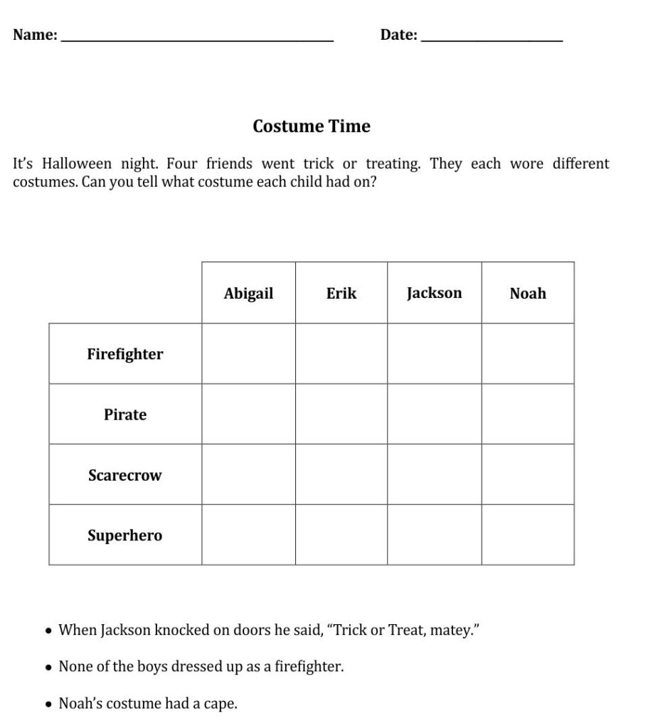 4 Best Halloween Logic Puzzles Printable   Printablee