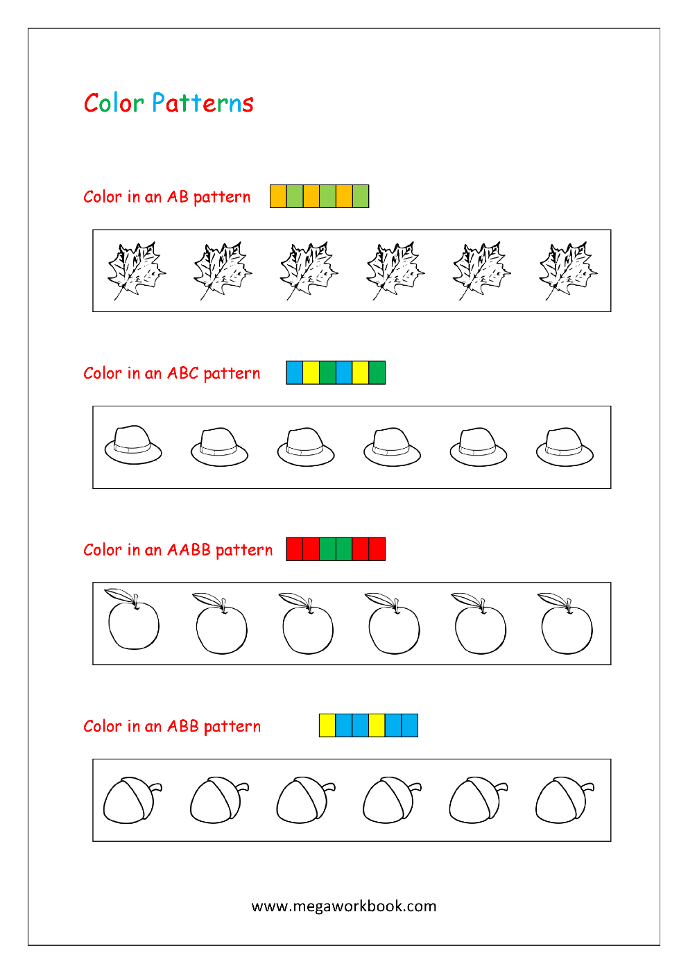 41 Marvelous Ab Pattern Worksheets For Preschool Picture