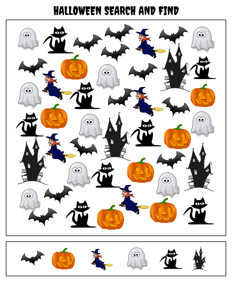 5 Best Halloween Seek And Find Printables - Printablee