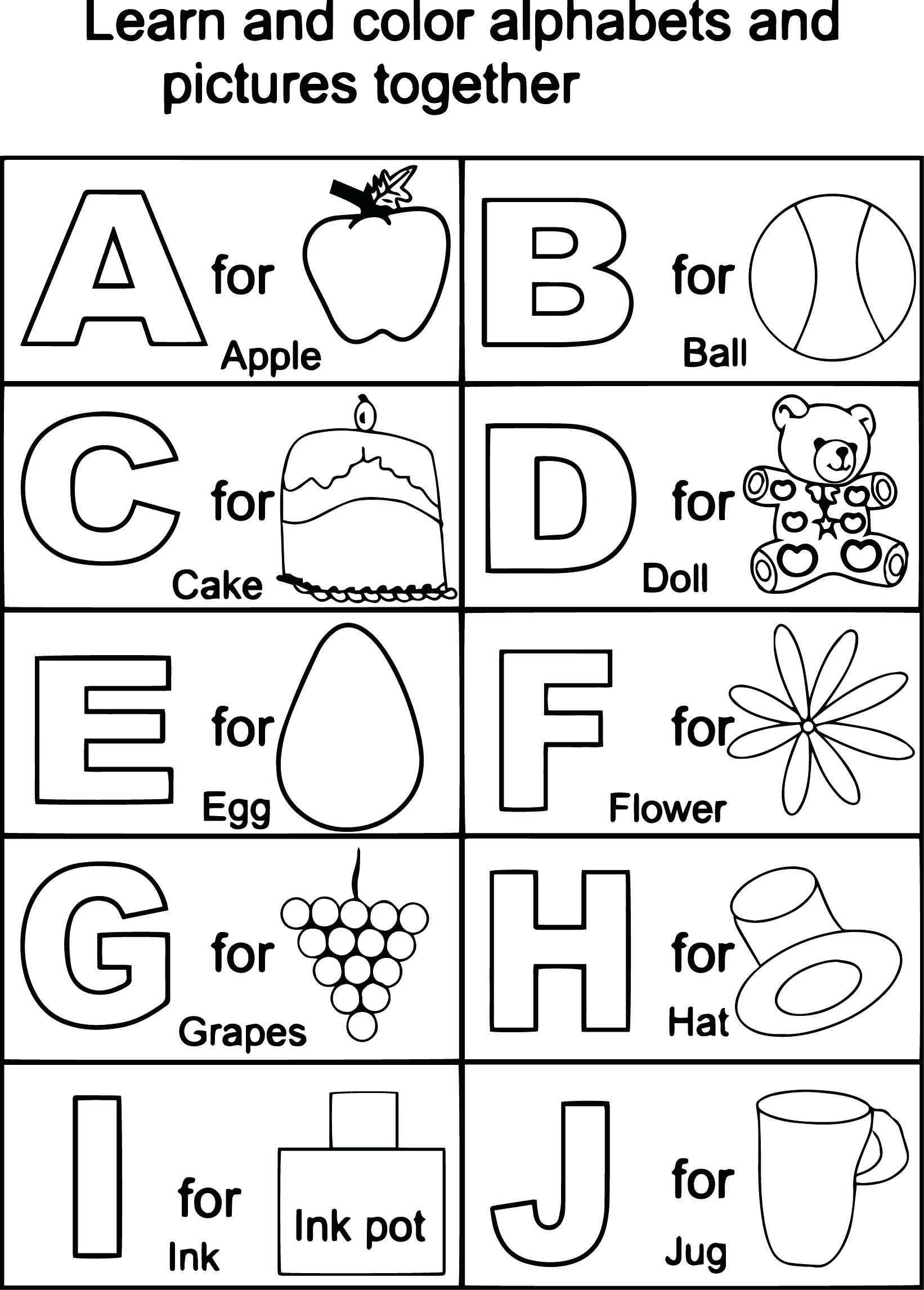 Alphabet Worksheets Kindy