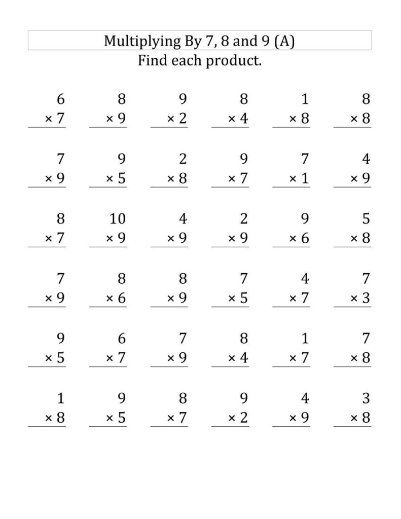 55 Fantastic Third Grade Multiplication Worksheets Picture