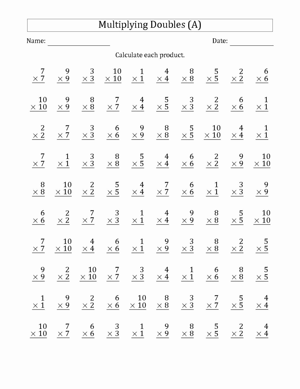 5Th Grade Multiplication Worksheets Printable Awesome Fun