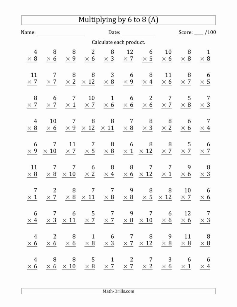 6 7 8 9 Multiplication Worksheets Top Multiplyinganchor