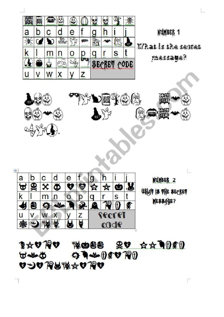 6 Secret Messages For Halloween   Esl Worksheetarod