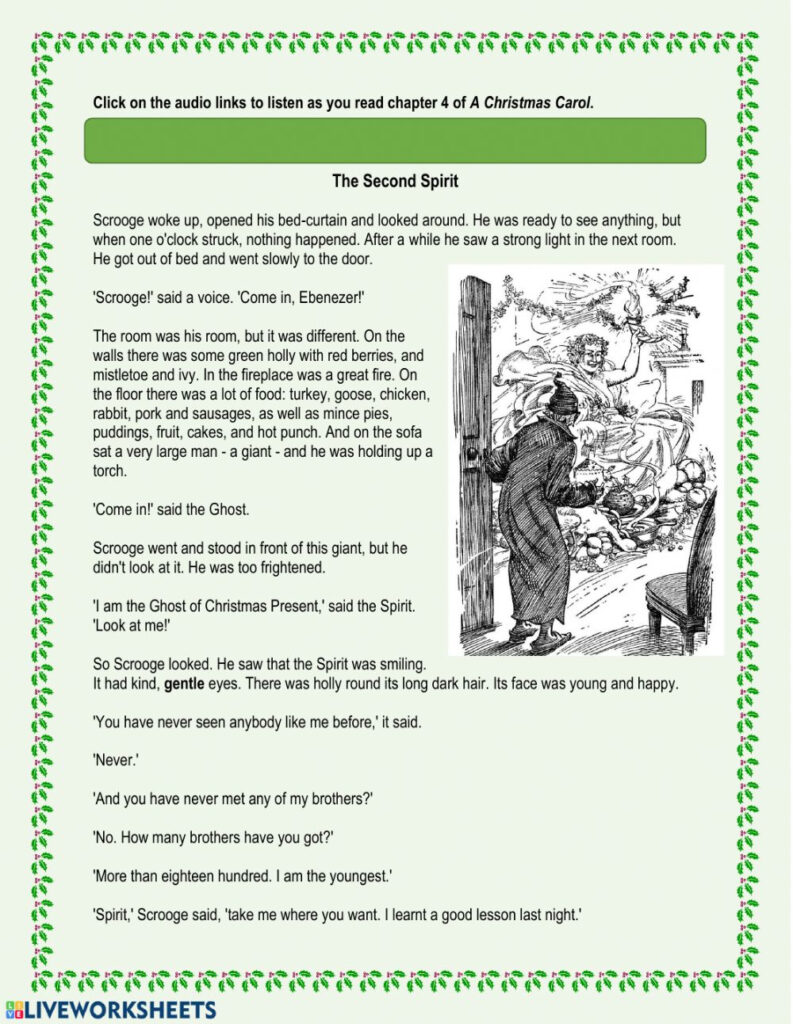 A Christmas Carol   Chapter 4 Worksheet