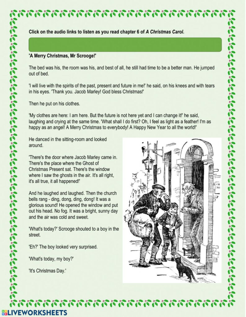 A Christmas Carol   Chapter 6 Worksheet
