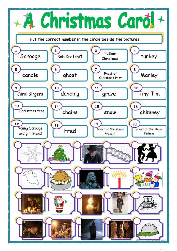 A Christmas Carol' Match Up   English Esl Worksheets For