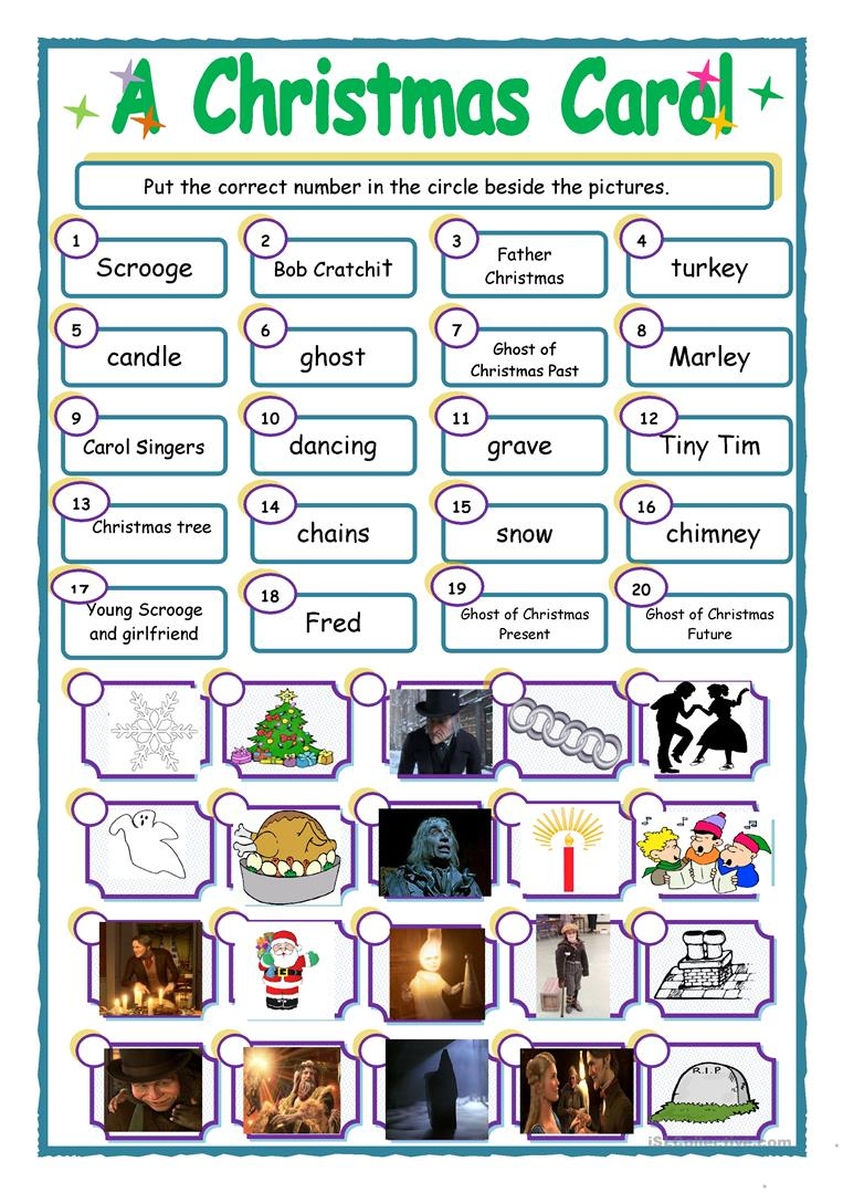 A Christmas Carol&amp;#039; Match Up - English Esl Worksheets For