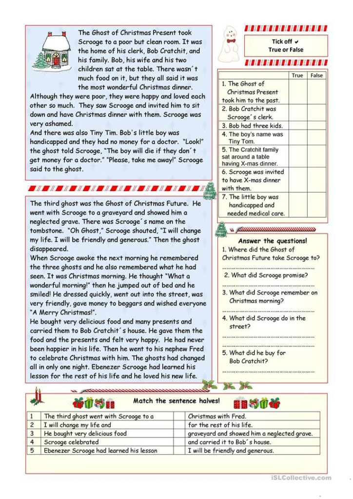 A Christmas Carol"   Simplified Version (Key Included