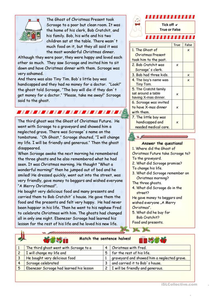 A Christmas Carol"   Simplified Version (Key Included