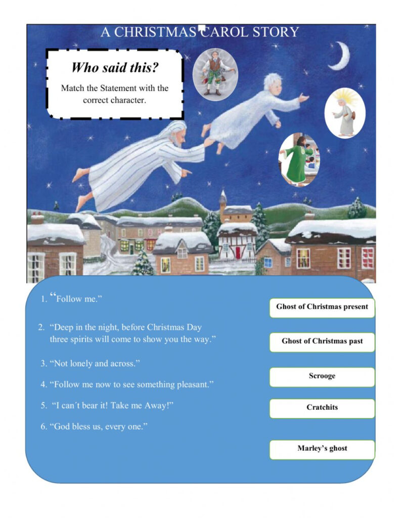 A Christmas Carol Story Worksheet