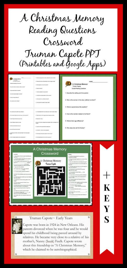 A Christmas Memory Mini Bundle Of Reading Questions