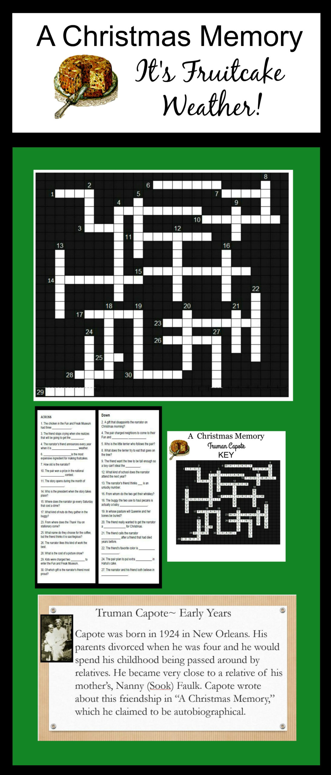 A Christmas Memorytruman Capote Crossword With Key