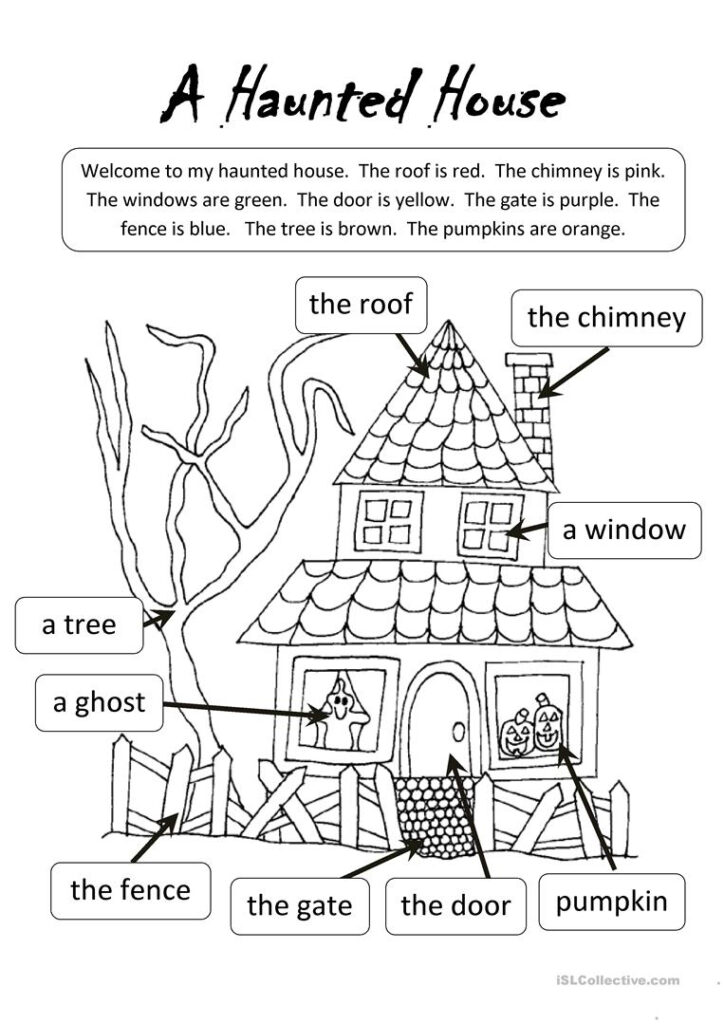 A Haunted House   English Esl Worksheets For Distance