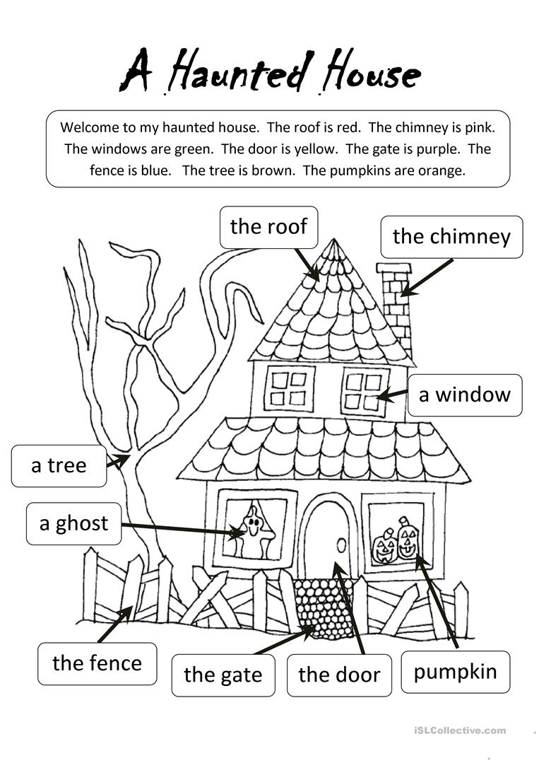 A Haunted House - English Esl Worksheets For Distance