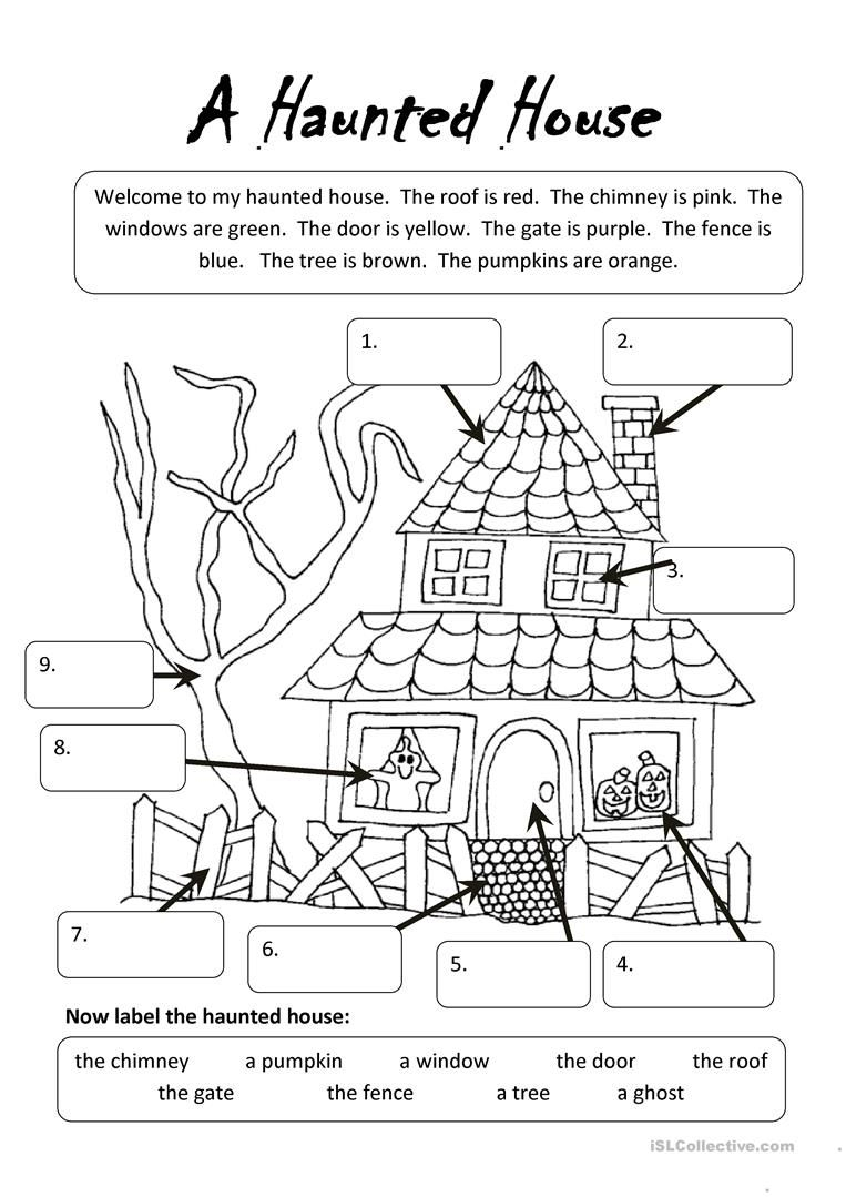 A Haunted House | Undervisning | Halloween Worksheets