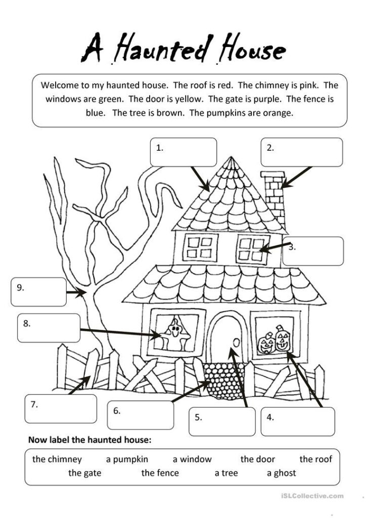 A Haunted House Worksheet   Free Esl Printable Worksheets