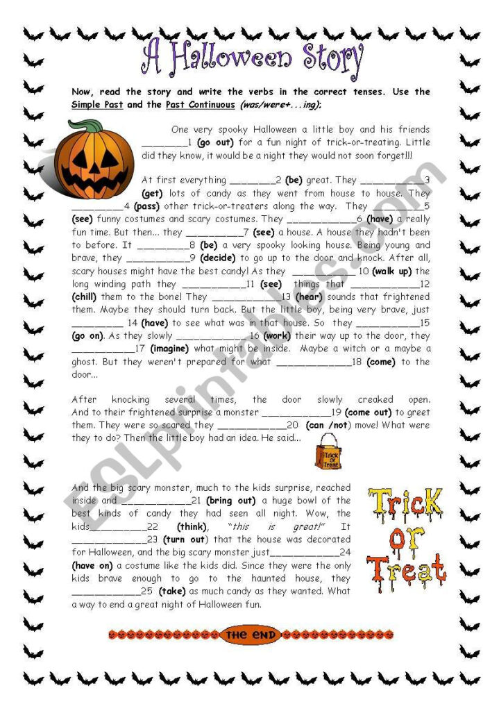 A Scary Halloween Story   Esl Worksheetwizardesl