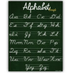 Abc Cursive Script Alphabet Poster Size Small Chart Laminated Teaching  Classroom Decoration Young N Refined