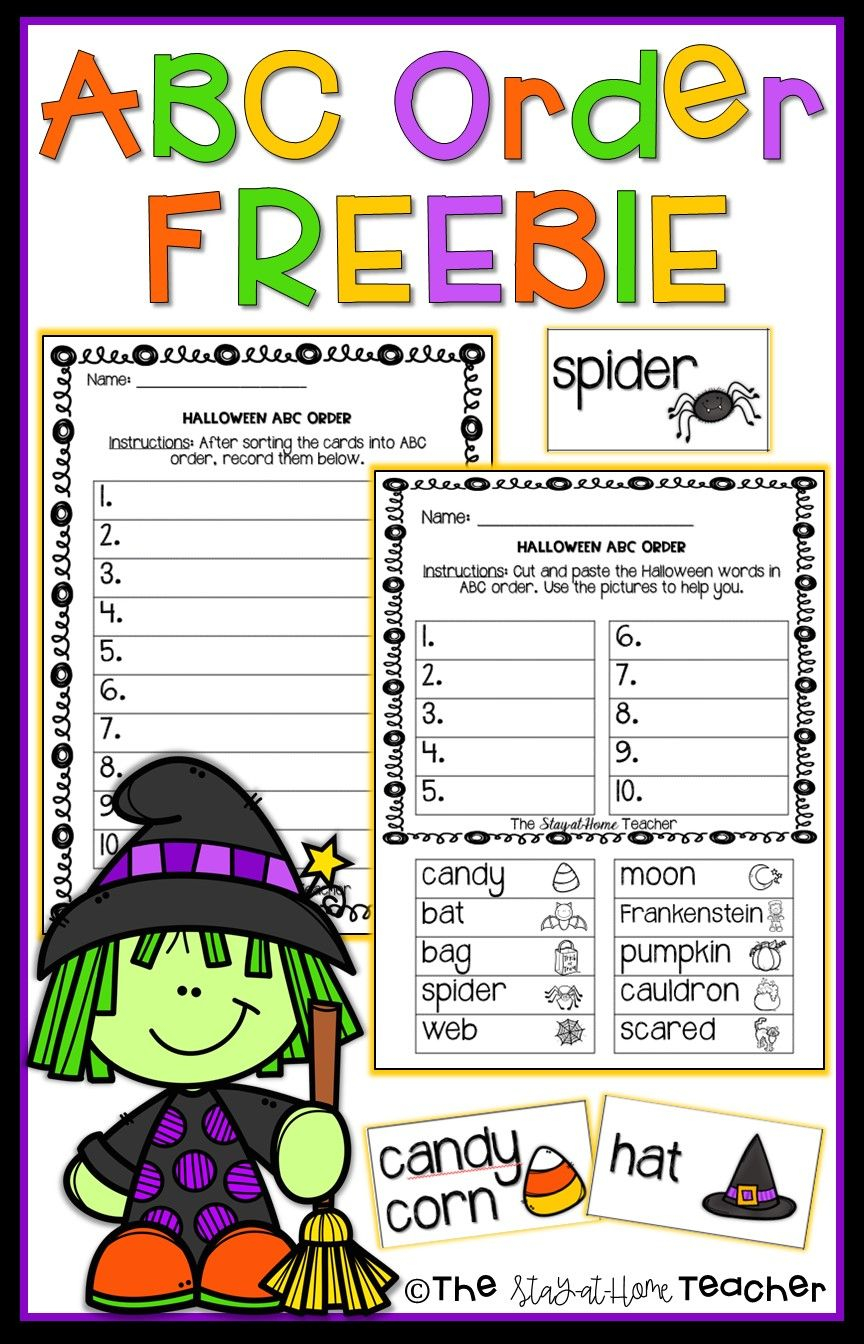 Abc Order Halloween | Abc Order, Halloween Words, Halloween