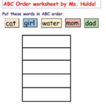 Abc Order  Hard Worksheet