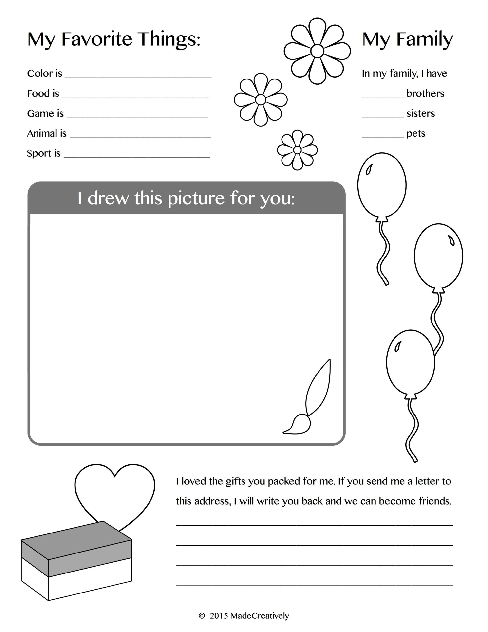 About Me' Coloring Pages – It's Madecreatively | Operation