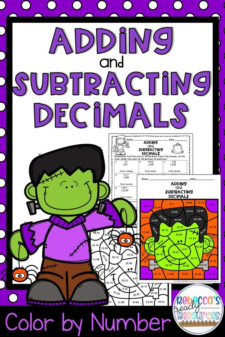 Adding And Subtracting Decimals: Colornumber-Halloween