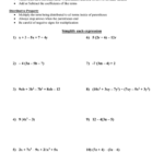 Algebra I Distributive Property Worksheet