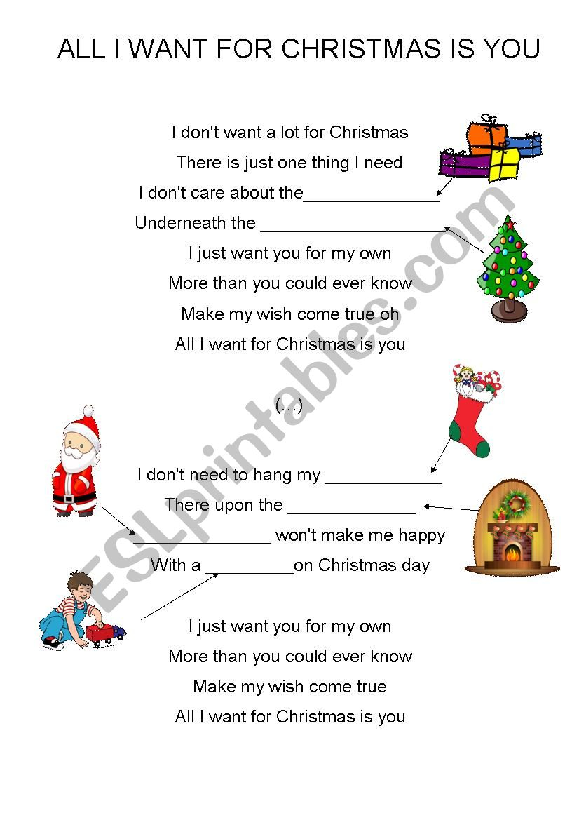 All I Want For Christmas Is You (Easy, For Kids) - Esl
