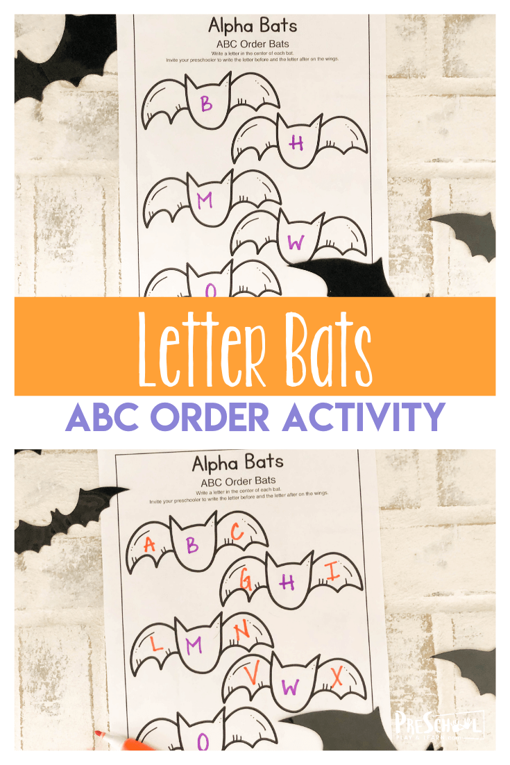 Alpha Bats: Halloween Abc Order Worksheets