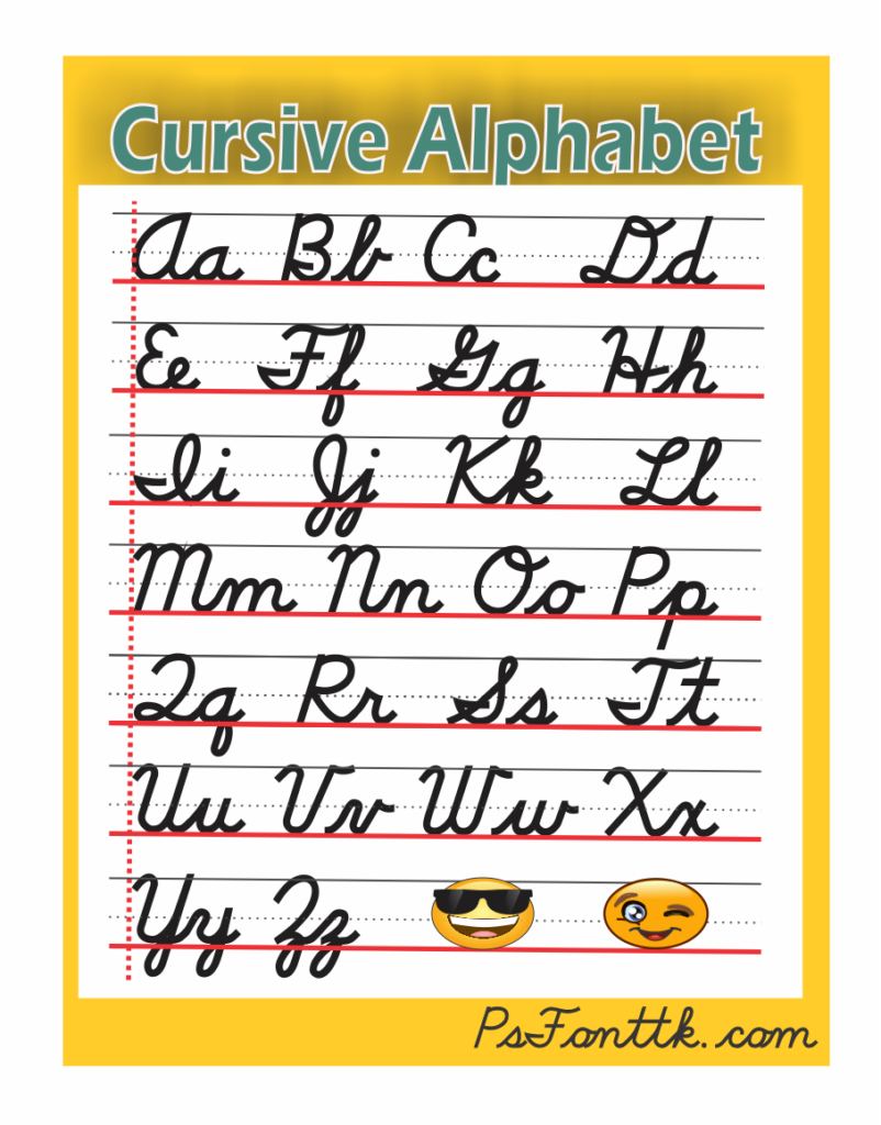 Alphabet In Cursive – Psfont Tk