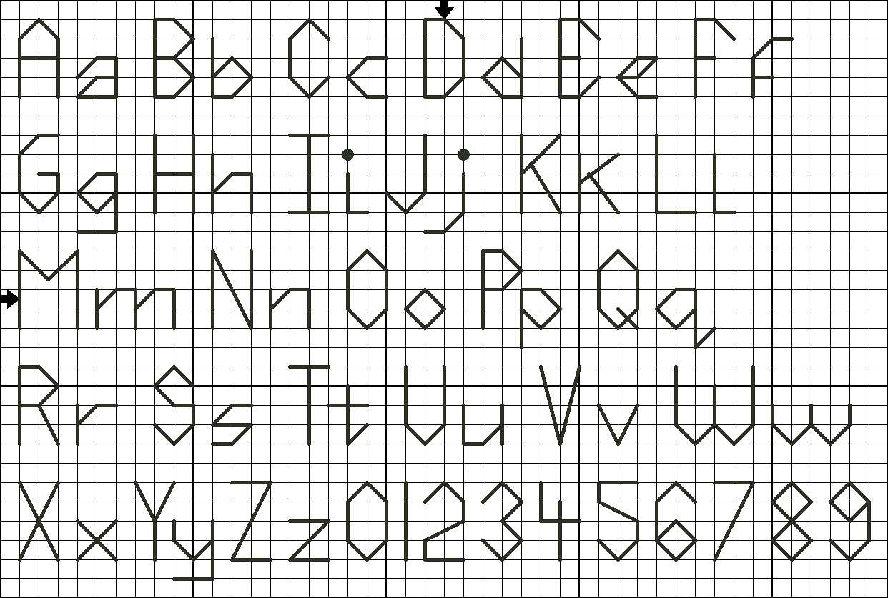 Alphabet Patterns For Cross-Stitch And Back Stitch