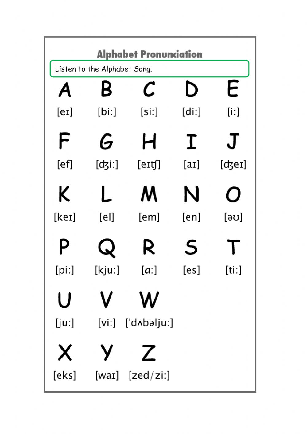 Alphabet Pronunciation Exercise with Vietnamese Alphabet Worksheets