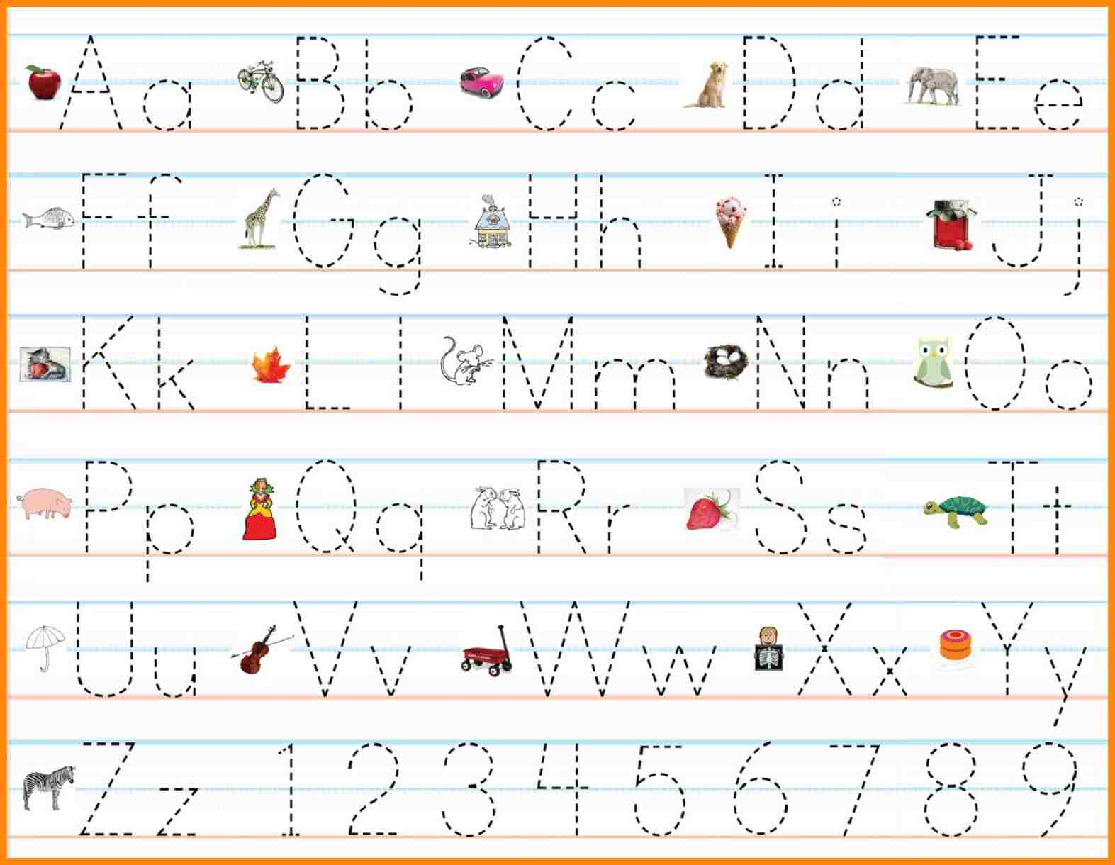 Alphabet Tracing Practices Handwriting Ks2 For Preschoolers in Alphabet Tracing Sheet Pdf Free