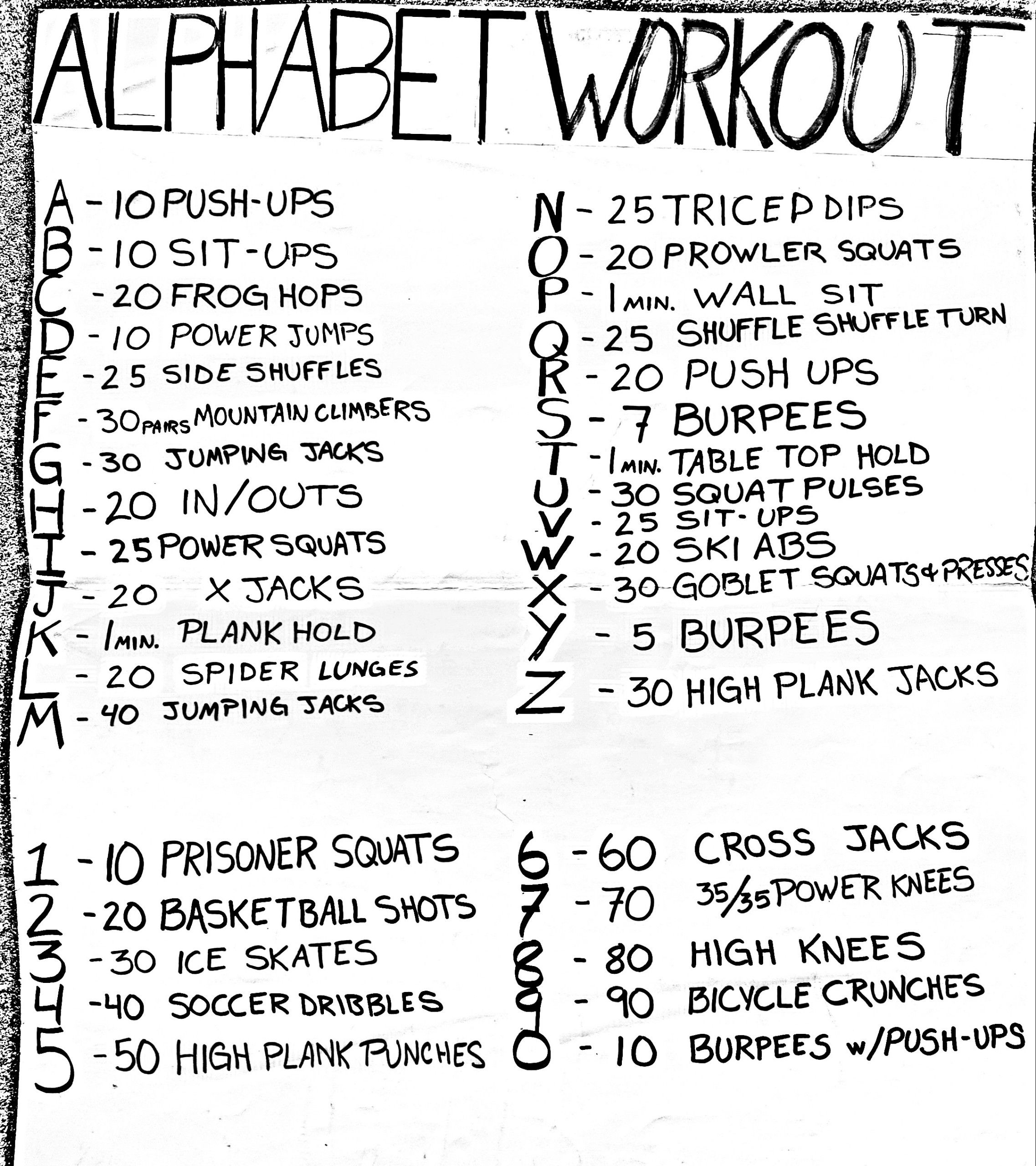 Alphabet Workout throughout Alphabet Exercises Workout