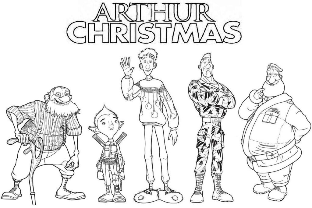 Arthur Christmas Characters Coloring Page | Arthur Christmas