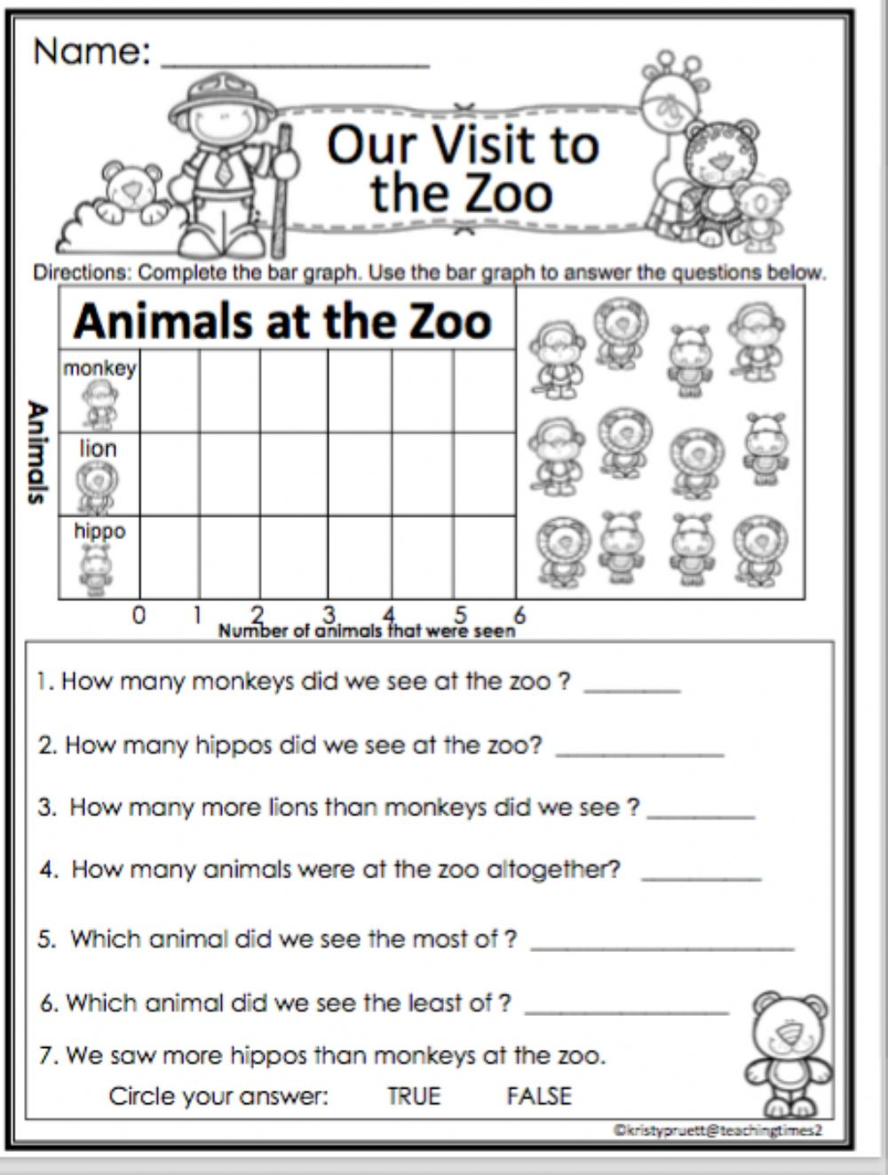 Bar Graph Interactive Worksheet