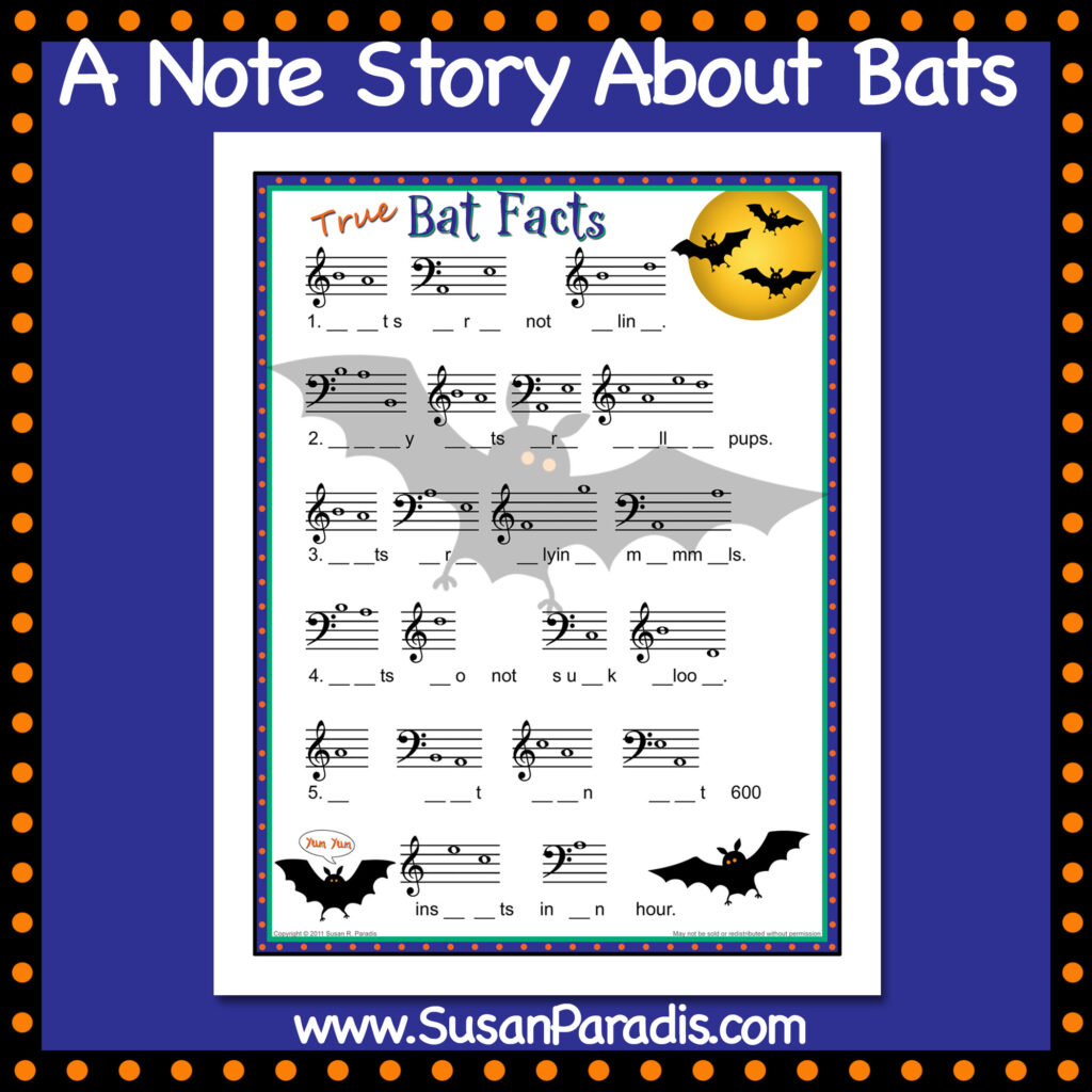 Bat Facts – A Note Story About Bats! – Susan Paradis Piano