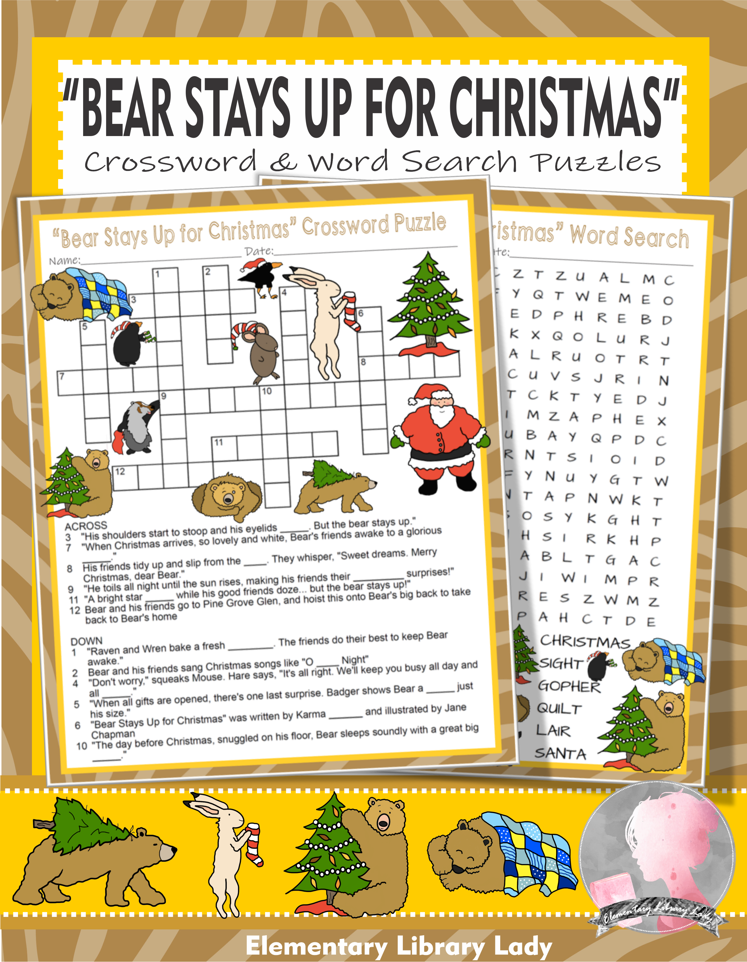 Bear Stays Up For Christmas Activities Wilson Crossword