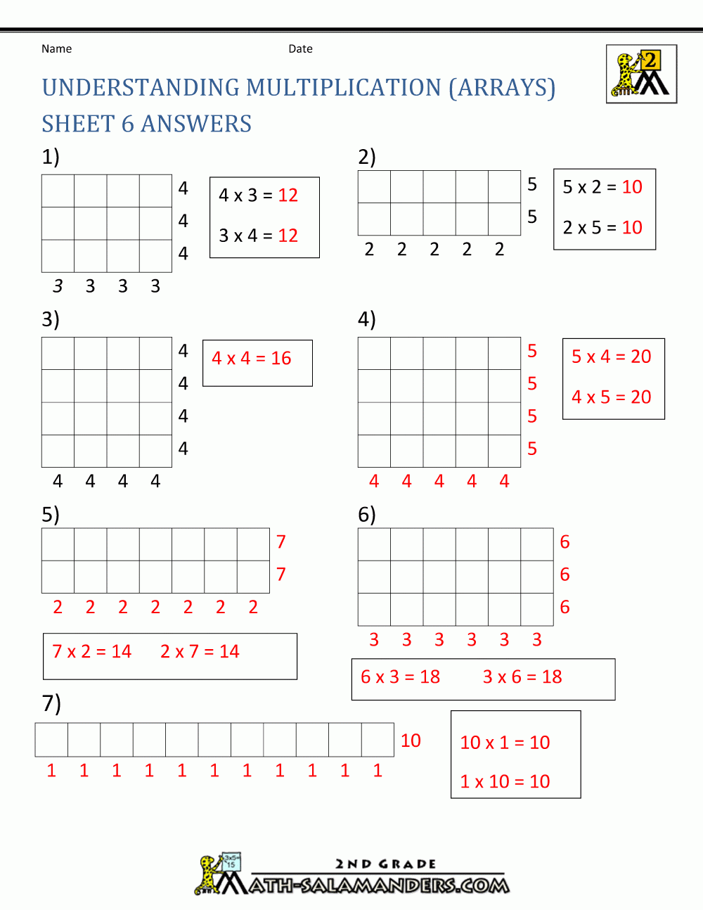 Beginning Multiplication Worksheets