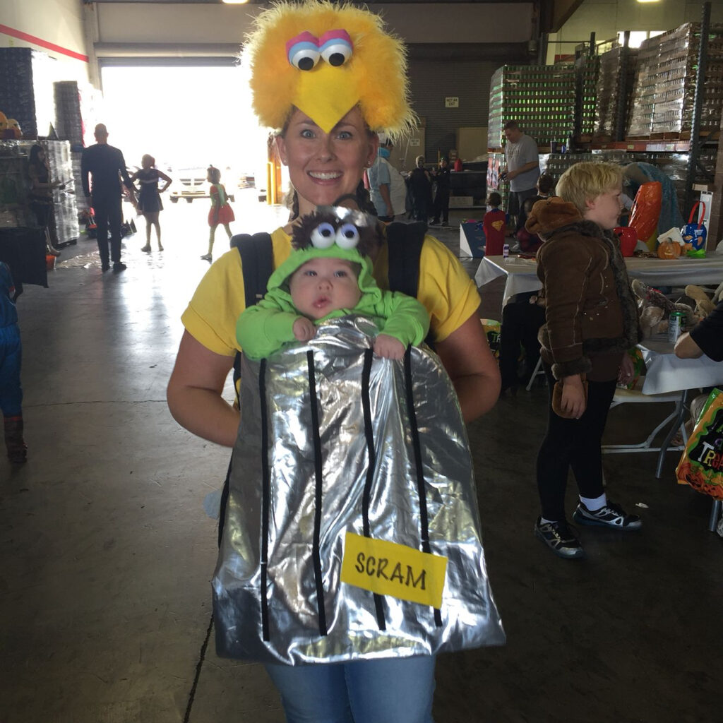 Big Bird And Oscar The Grouch Baby Carrier | Costumes, Oscar